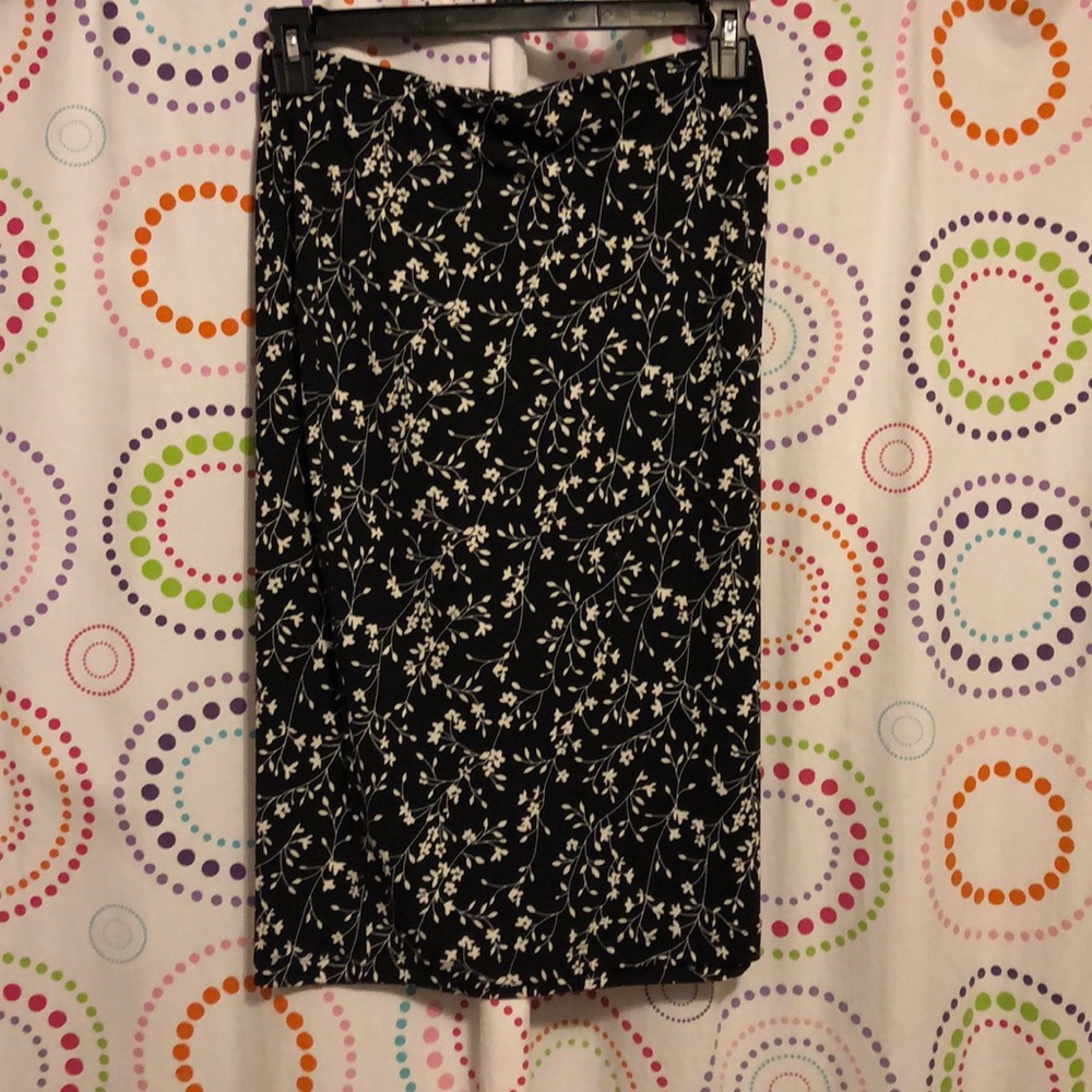 Black Floral Skirt